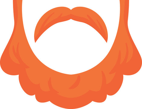 Old beard and mustaches. Orange celtic face hair