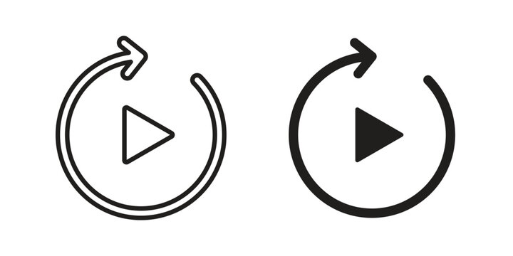 Replay icon and symbol. Vector illustration.eps