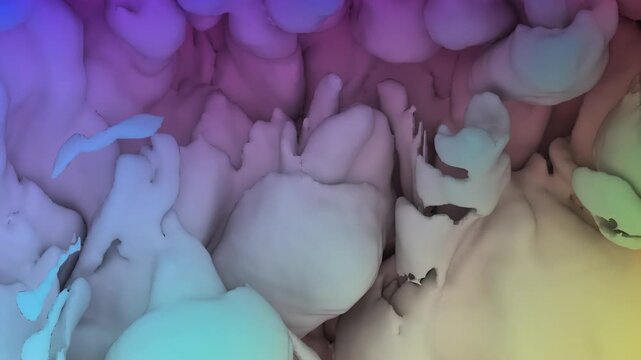 3D fluid simulation, converted to geometry and colored.