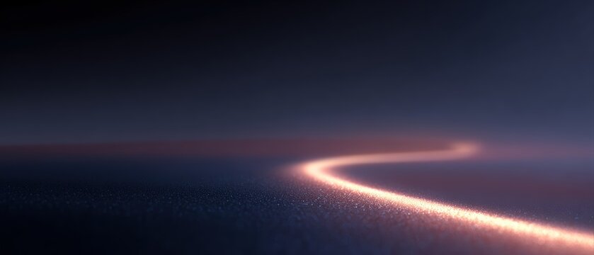 Business success path concept glowing road