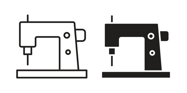 sewing machine icon and symbol. Vector illustration.eps