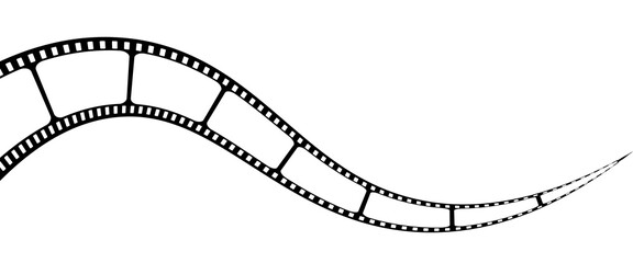 Film strip frame. Cinema tape. Photo negative, filmstrip. Movie black seamless vector illustration on white background for cinema-themed projects, movie posters and photographic albums.
