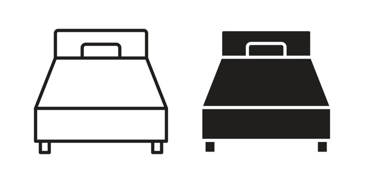 Single bed icon and symbol. Vector illustration.eps