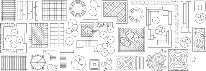 Abstract geometric pattern collection with line textures, grids, dots, spirals, organic shapes and modern decorative design elements