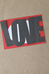 card with the word love