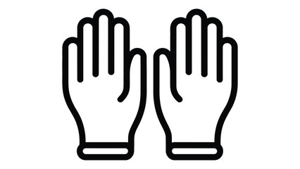 Obraz premium protective gloves line icon, safety hand wear outline illustration, hygiene and protection symbol isolated on white background