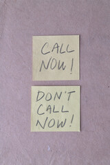 call now! don't call now! messages