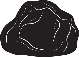 Black Rock Stone Silhouette Vector Illustration.