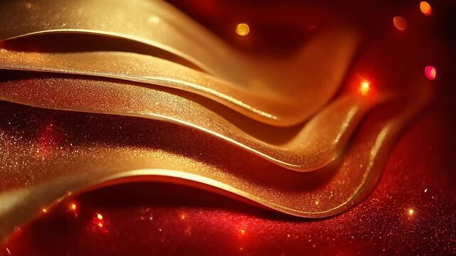 Elegant abstract short video (red, gold, glitter)