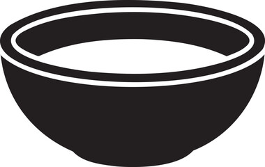 Simple Black Bowl Icon Illustration Design 1.