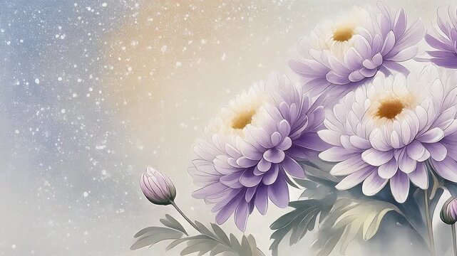菊の花（落ち着いた雰囲気のショート動画）