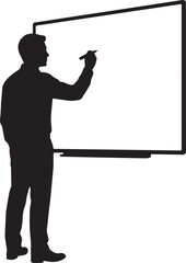 Silhouette of a man holding a gun in a shooting pose illustration