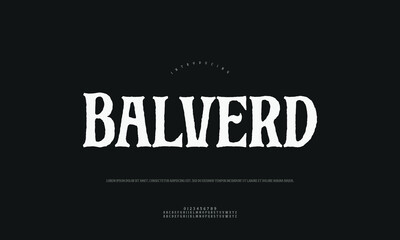 Obraz premium Balverd Bold Display Font with Strong Geometric Shapes, Ideal for Modern Branding, Headlines, and Impactful Advertising Campaigns, Contemporary Design