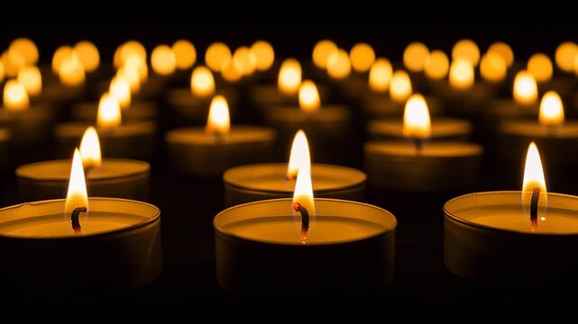 Flickering candlelight reflection: a serene display of warmth and tranquility