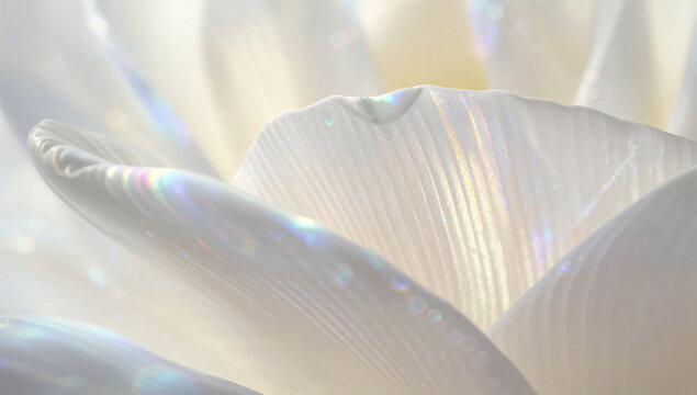 オパールのような真珠層の輝きを纏うバラを同構図で