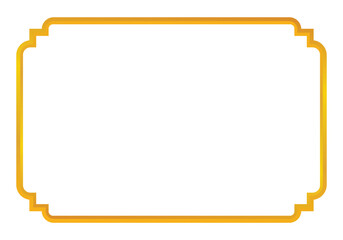 Islamic ornamental rectangle frame &ndash; Gold outline rectangle frame with Islamic ornament details for certificates, invitations, posters, and text layouts