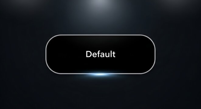 Default Button with Glowing Effect on Black Background.