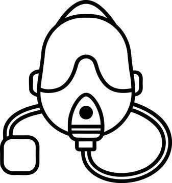 Full Face Oxygen Mask Respiratory Protection Device Illustration