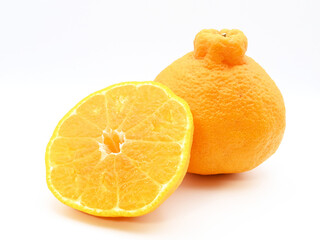 カットされた不知火（デコポン）の果肉が瑞々しい写真