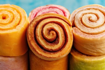 Fototapeta premium Fresh Glazed Cinnamon Rolls – Sweet Sticky Breakfast Pastry