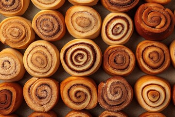 Fototapeta premium Fresh Glazed Cinnamon Rolls – Sweet Sticky Breakfast Pastry