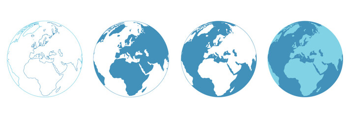 Global Connection Globe Icon Vector Set for Websites, Apps, UI, Logos, and Templates