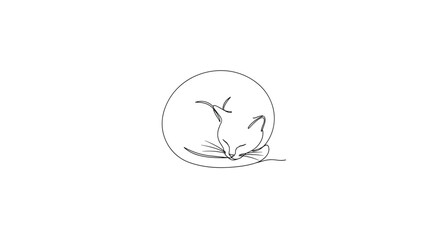 Obraz premium Stunning cat illustration in simple line art style