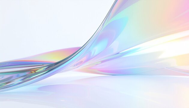 Flowing iridescent holographic wave background　虹色に揺らめくホログラムの流線背景素材