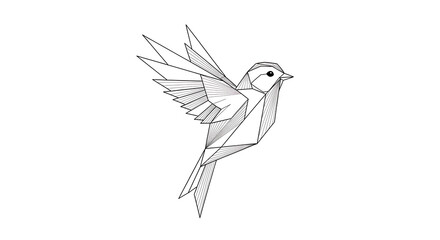 Fototapeta premium Geometric illustration of a bird in flight with minimalist design.