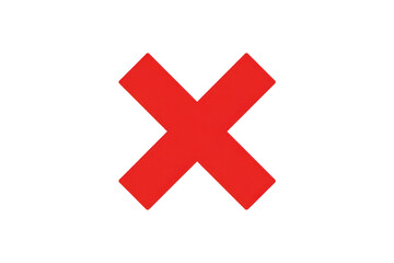 Obraz premium Big red X symbol isolated on a transparent background