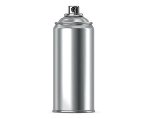 Metallic Silver Spray Paint Can Isolated spray can
