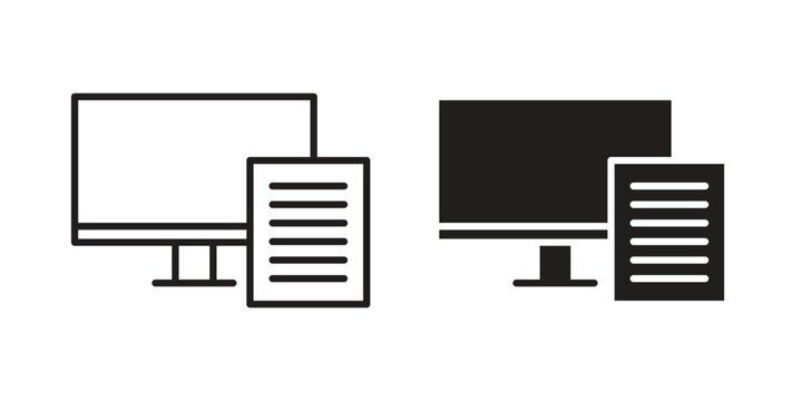 Blended learning icon vector on trendy design. Outline vector stock illustration.