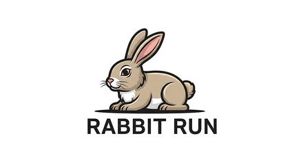 Fototapeta premium Rabbit Run Logo - A Cute and Playful Design for Your Brand.