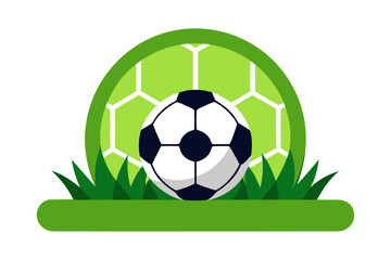 Obraz premium A vector graphic illustration of a soccer ball on a green field