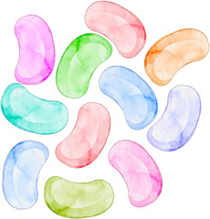 Naklejka premium watercolor jellybeans