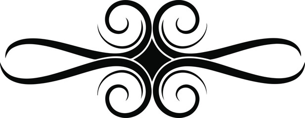 Black symmetrical design isolated on transparent background