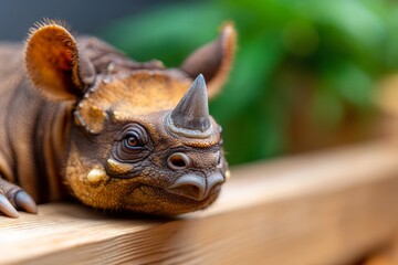 Closeup Portrait of an Exotic Animal with Detailed Features and Natural Setting