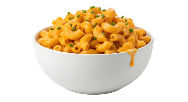 Delicious Tasty Mac and cheese in bowl, macaroni, bowl filled, isolated on white or transparent background. PNG