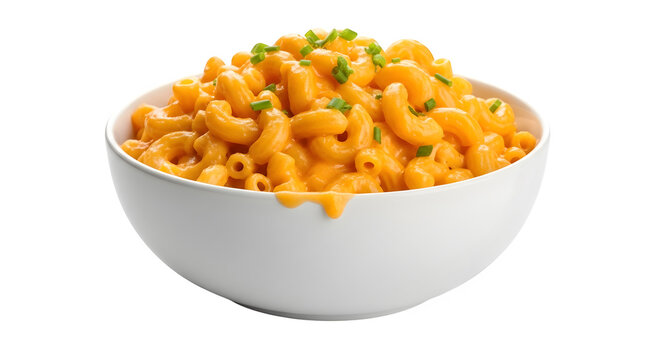 Delicious Tasty Mac and cheese in bowl, macaroni, bowl filled, isolated on white or transparent background. PNG