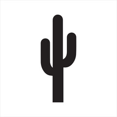 Obraz premium Simple Cactus Silhouette Vector Icon – Minimal Desert Plant Illustration
