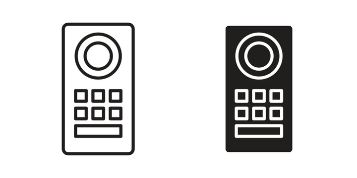 Intercom icon vector on trendy design. Outline vector stock illustration.