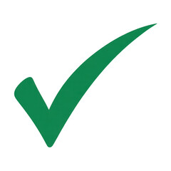 Large green checkmark tick check mark isolated on a transparent background