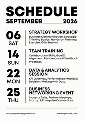 Event Release Calendar Poster with Event Schedule