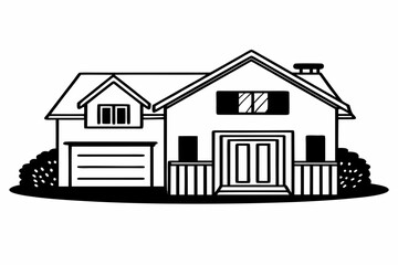 Fototapeta premium Home Silhouettes Minimal UI UX Pure Vector Icon