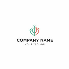 Modern abstract technology logo design with company name.