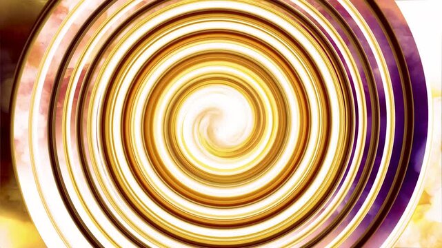 Hypnotic golden liquid swirl in atmospheric smoke clouds. loop animation.
