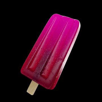 Clean modern hero section visual for website headers, landing pages, pricing pages, SaaS, creative digital design. Looped 3D animation of a floating pink popsicle ice cream on transparent background. 