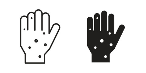 Obraz premium Rash hand icon vector on trendy design. Outline vector stock illustration.