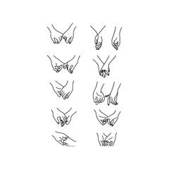 Minimalist Line Art Hands Holding Collection