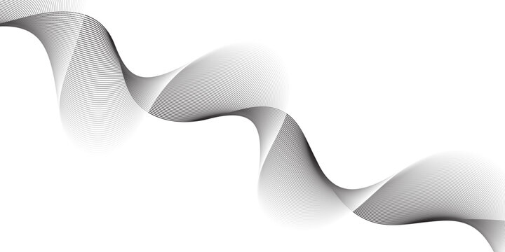 Minimal gradient wave line music futuristic gray and white web business background. geometric flowing web smoke sound music digital blend curve line texture backgound.